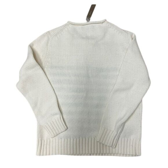 J.Crew 1988 Navy Striped Rollneck Sweater Ivory/Navy Stripe - Picture 3 of 4